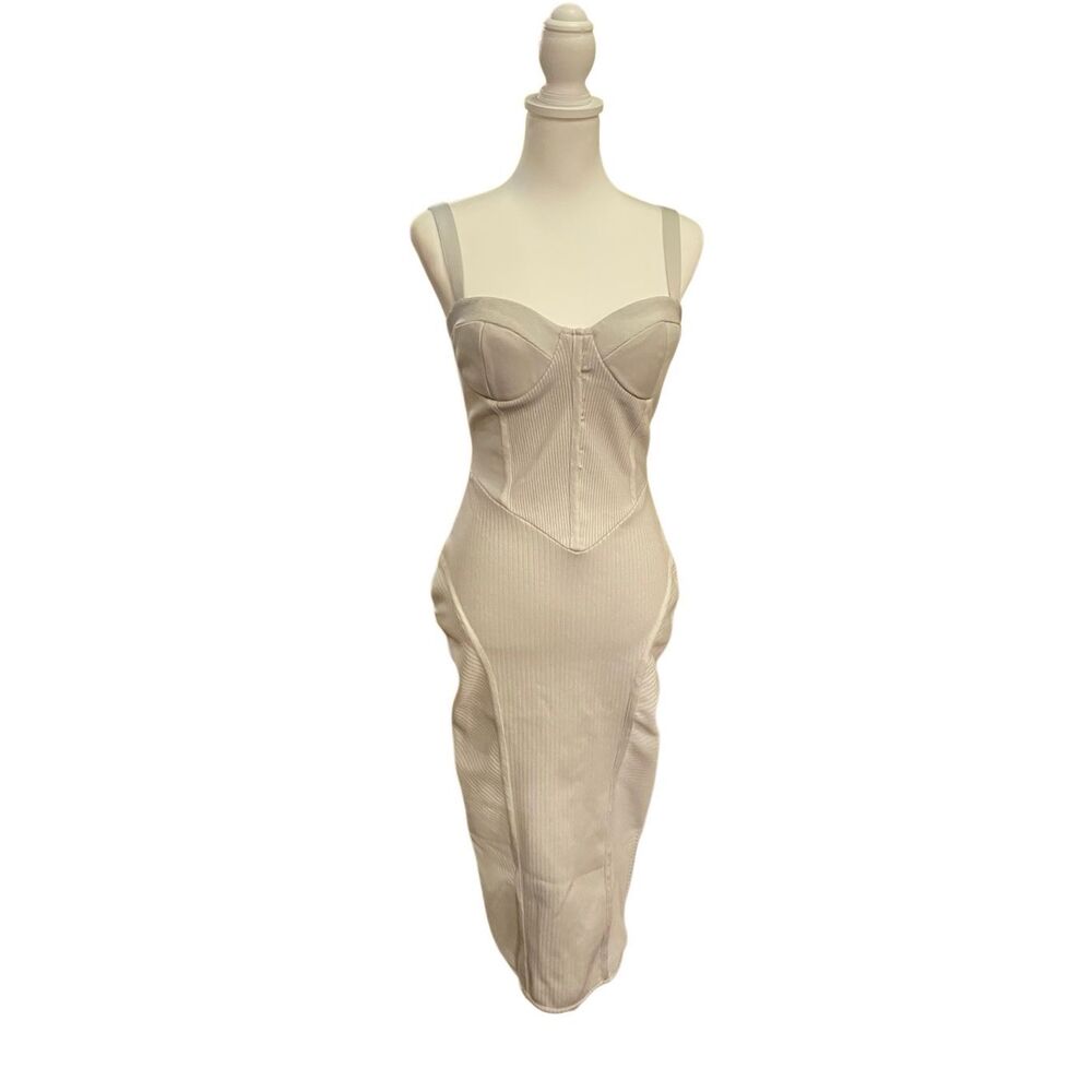 RETROFETE Zora Grey Knit‎ Dress with Bustier Size Medium